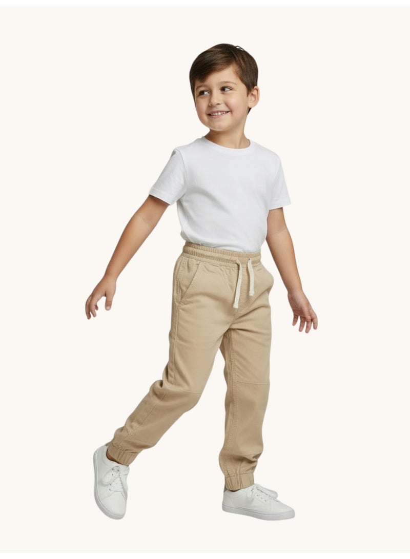 فكتور اند جين بنطلون رياضي للأولاد بنمط الكارجو بلون رملي - Image 4